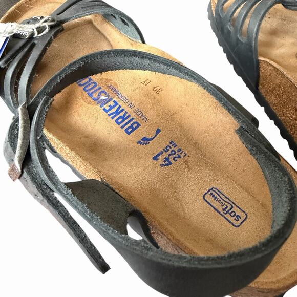 Birkenstock EUR 41 Narrow Normal Bali Soft Footbed Sandals Black Oiled - Picture 9 of 10